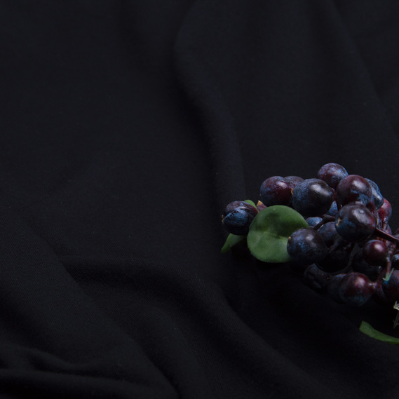 Ткань трикотаж ФУТЕР  V-1 чорний, фото 3