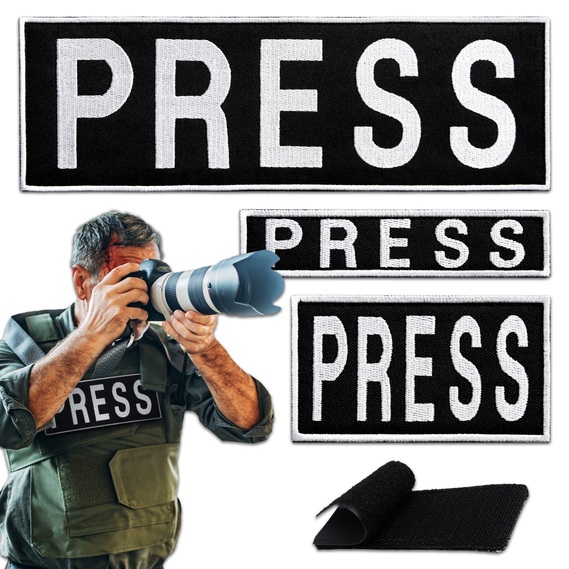 Media Press Velcro Patch Set 8x25, 2.5x11.5, and 5x9 cm - Stylish Expression of Media Affiliation, фото 1