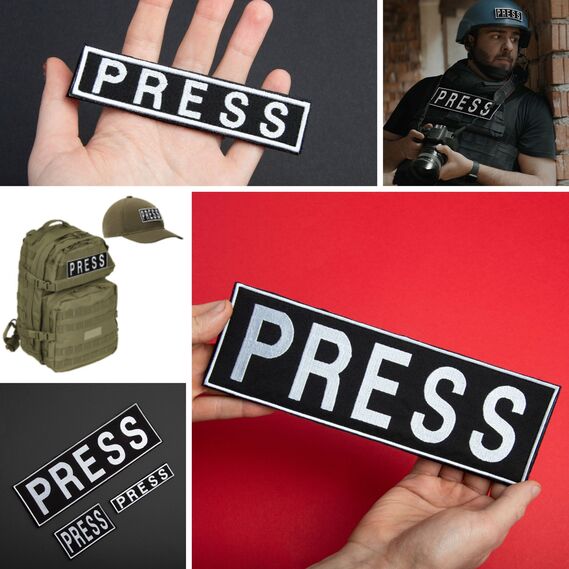 Media Press Velcro Patch Set 8x25, 2.5x11.5, and 5x9 cm - Stylish Expression of Media Affiliation, фото 2