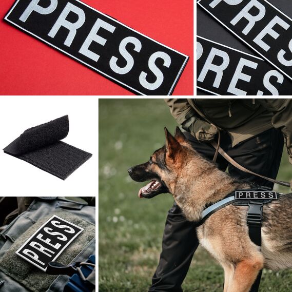Media Press Velcro Patch Set 8x25, 2.5x11.5, and 5x9 cm - Stylish Expression of Media Affiliation, фото 5