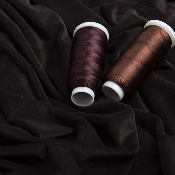 Тканина трикотаж однотонний Вельбо V-1264 т/шокол., фото 4 Тканина трикотаж однотонний Вельбо V-1264 т/шокол., фото 4