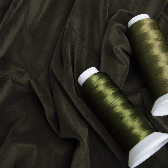 Ткань трикотаж однотонный Вельбо V-1178 т/хакі, фото 4 Ткань трикотаж однотонный Вельбо V-1178 т/хакі, фото 4