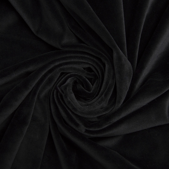 Solid velour knitted fabric V-1001 чорний, фото 1