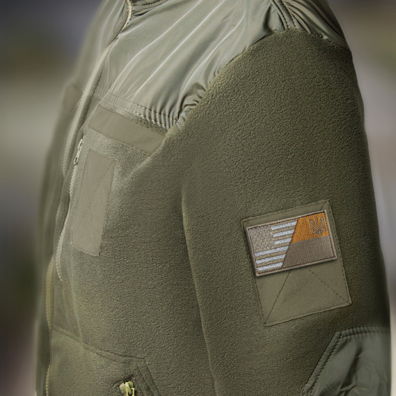 Set of 2 patches with hook-and-loop fastener Flag of Ukraine and USA, khaki, 5x8 cm, фото 3