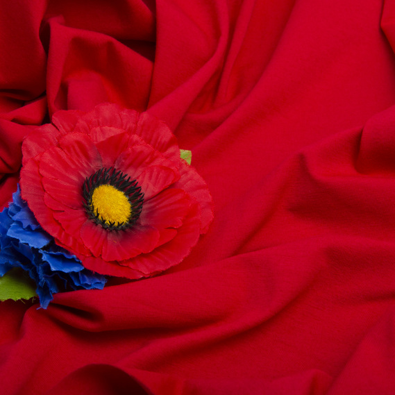 Ткань кулир с эластаном червоний, фото 3