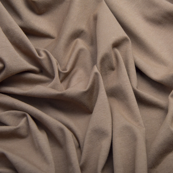 Cotton jersey fabric with elastane мокко, фото 2