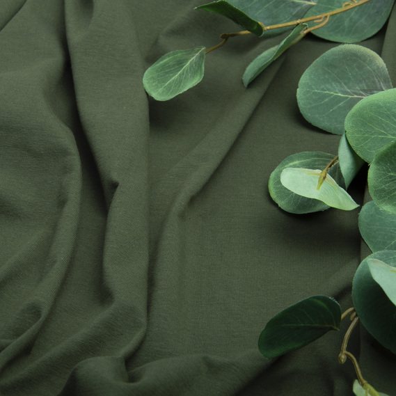 Cotton jersey fabric with elastane хакі, фото 3
