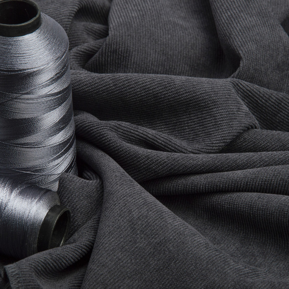 Kentucky velvet fabric V-1589 т/сірий, фото 3