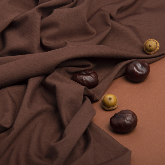 Тканина трикотаж Шарлотта каштан, фото 3