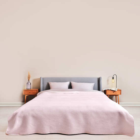 Плед покривало Adina 180х200 см бавовняне TM IDEIA пудра, фото 11