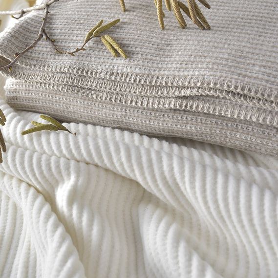 Плед покривало Adina 180х200 см бавовняне TM IDEIA беж, фото 8