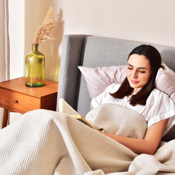 Плед покривало Adina 180х200 см бавовняне TM IDEIA беж, фото 11