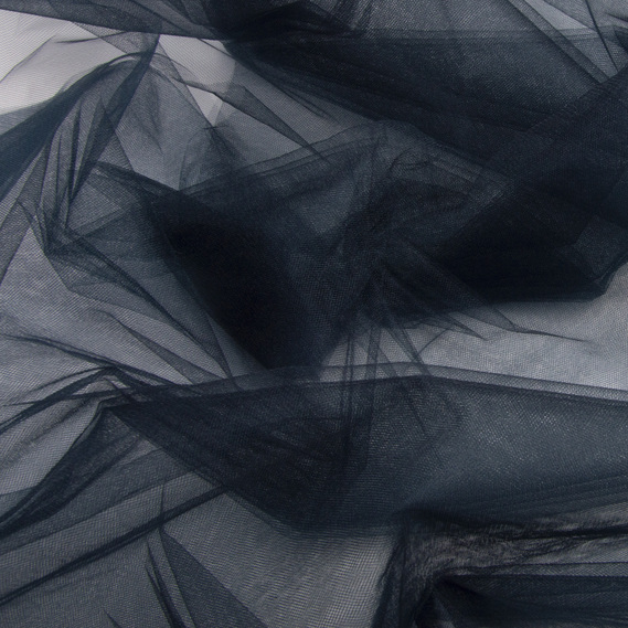 Тканина фатин декоративна Kristal 25 г/м2 300 см для суконь, декору та аксесуарів №43 т/синій, фото 2