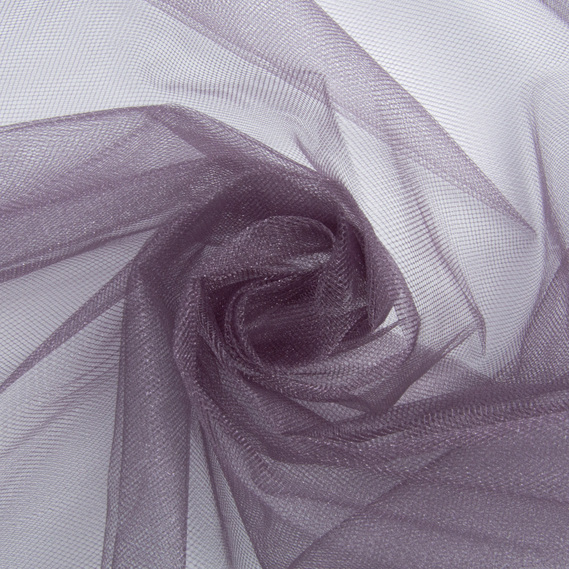 Тканина фатин декоративна Kristal 25 г/м2 300 см для суконь, декору та аксесуарів №82 лілово/сірий, фото 1 Тканина фатин декоративна Kristal 25 г/м2 300 см для суконь, декору та аксесуарів №82 лілово/сірий, фото 1