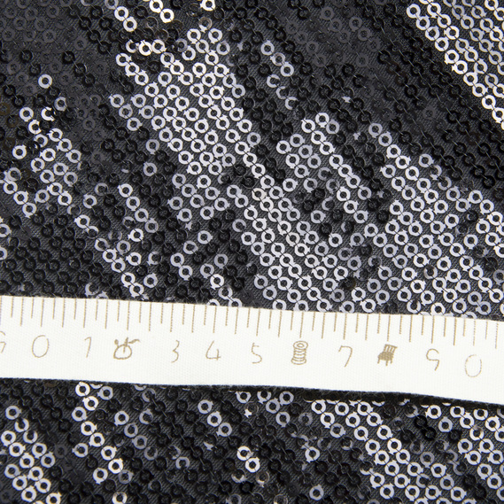 Ткань трикотаж-пайетка  V-1 чорна, фото 4