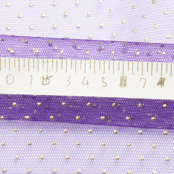 Ткань декоративная фатин точки мелкие баклажан, фото 4