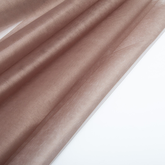 Тканина фатин декоративна Kristal 25 г/м2 300 см для суконь, декору та аксесуарів №49 мокко, фото 3