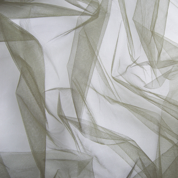 Тканина фатин декоративна Kristal 25 г/м2 300 см для суконь, декору та аксесуарів №136 хакі, фото 2