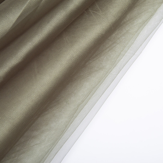Тканина фатин декоративна Kristal 25 г/м2 300 см для суконь, декору та аксесуарів №136 хакі, фото 3