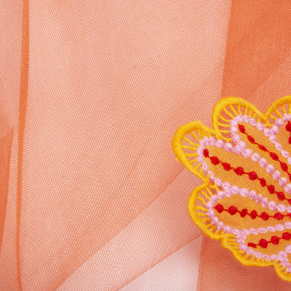 Ткань фатин декоративая Kristal 25 гр/м2 300 см для платьев, декора и аксессуаров №101 світлий терракот, фото 3