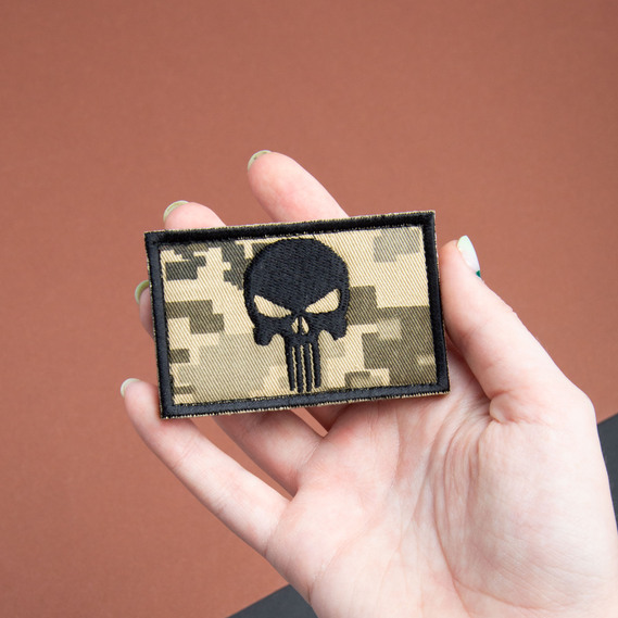 Set of two Punisher skull punisher patches with Velcro, embroidered, 5x8 cm, фото 4 Set of two Punisher skull punisher patches with Velcro, embroidered, 5x8 cm, фото 4