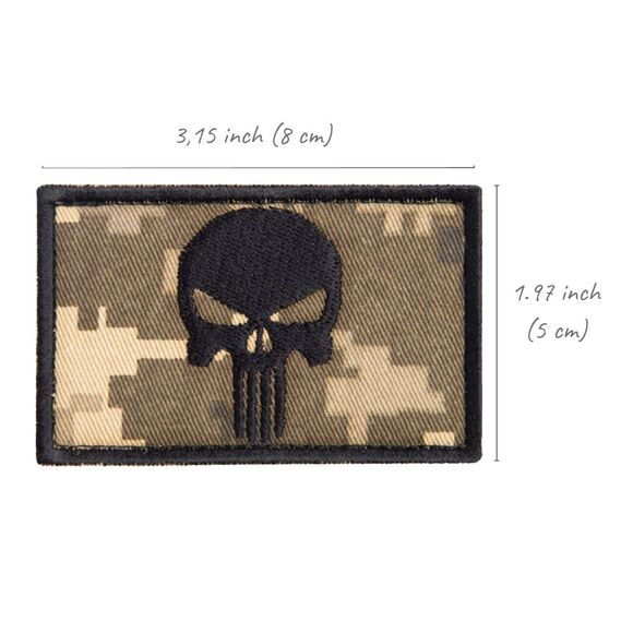 Set of two Punisher skull punisher patches with Velcro, embroidered, 5x8 cm, фото 11 Set of two Punisher skull punisher patches with Velcro, embroidered, 5x8 cm, фото 11