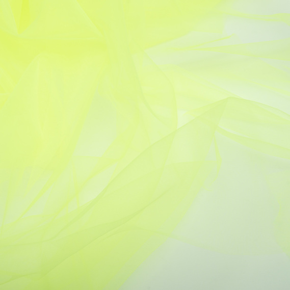 Тканина фатін євро 300 см 15 г/м2 фатин легка декоративна для суконь, костюмів, декору V-H58 неон салат, фото 3