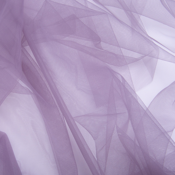 Тканина фатін євро 300 см 15 г/м2 фатин легка декоративна для суконь, костюмів, декору V-H82 лілово/сірий, фото 2