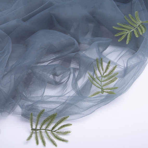 Тканина фатін євро 300 см 15 г/м2 фатин легка декоративна для суконь, костюмів, декору V-H129 сіро зелений, фото 3