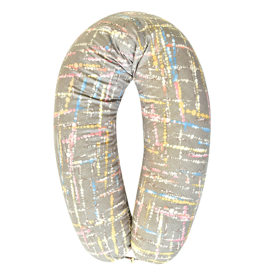 Подушка для беременных и кормления 30х190 см PAPAELLA гипоаллергенная, наволочка из хлопка на молнии акварель беж, фото 13