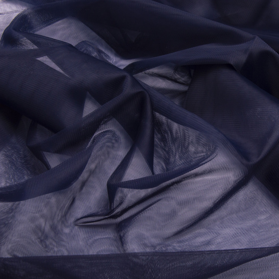Тканина фатін євро 300 см 15 г/м2 фатин легка декоративна для суконь, костюмів, декору V-H51 т/синій, фото 2