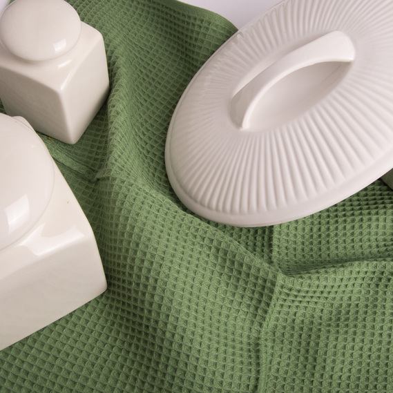 Полотенце салфетка вафельное хлопок 40х60 см оливка , фото 5