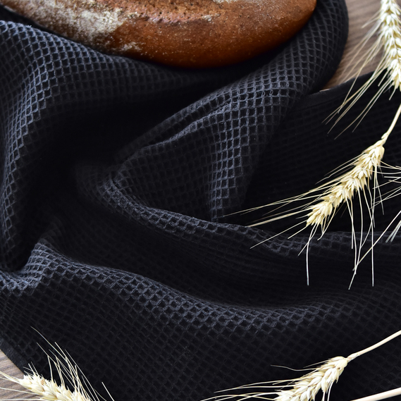 Полотенце салфетка вафельное хлопок 40х60 см чорний, фото 1