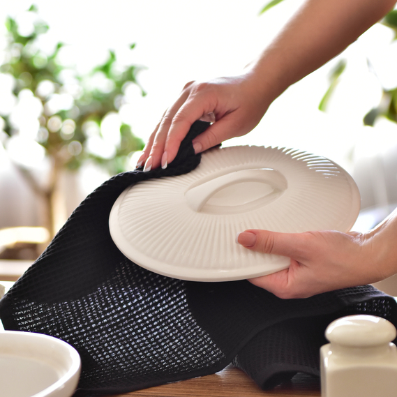 Полотенце салфетка вафельное хлопок 40х60 см чорний, фото 2