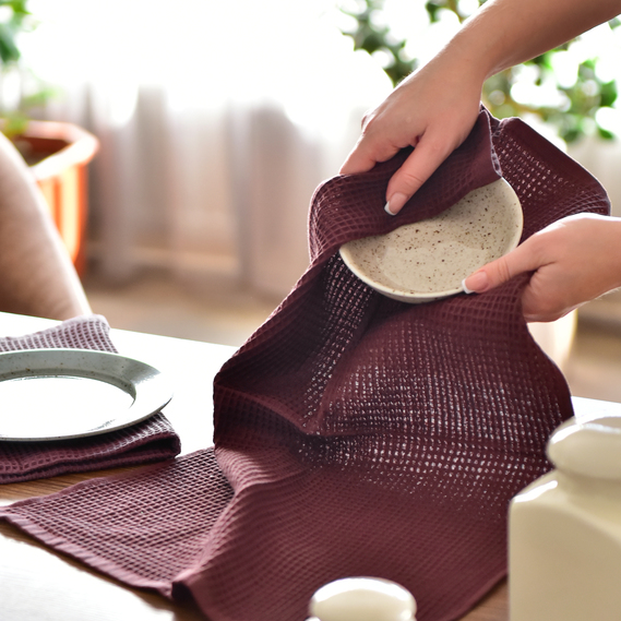 Полотенце салфетка вафельное хлопок 40х60 см коричневий, фото 2 Полотенце салфетка вафельное хлопок 40х60 см коричневий, фото 2