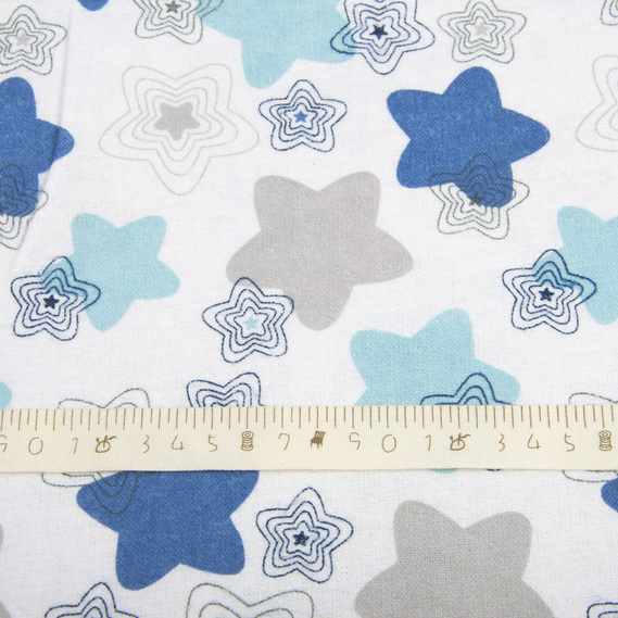 Тканина дитяча фланель Зірки блакитні, фото 3