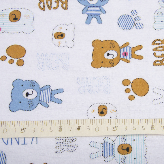 Тканина дитяча фланель Ведмедик блакитний, фото 3