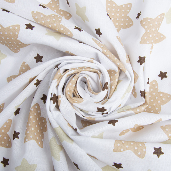 Cotton fabric, children`s Stars beige, фото 1