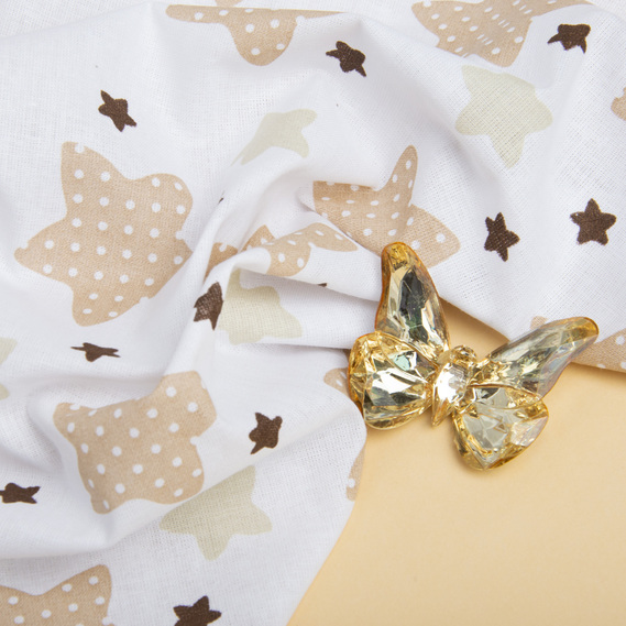 Cotton fabric, children`s Stars beige, фото 2