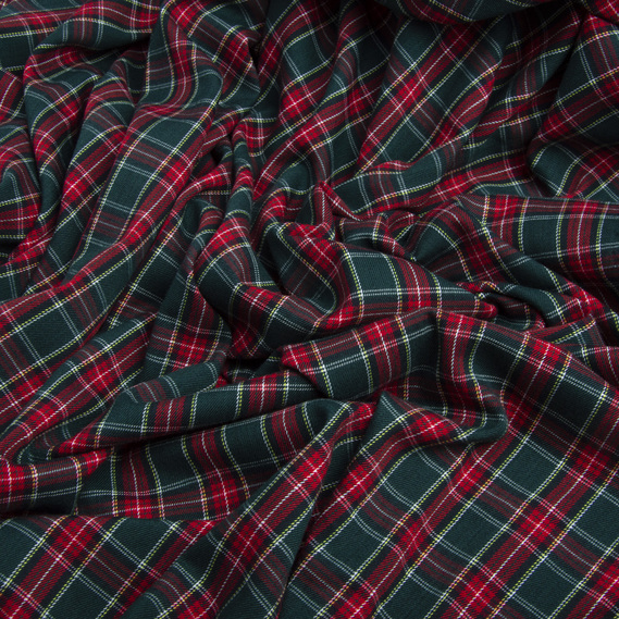 Тканина костюмна Шотландка зелено червона дрібна, фото 2 Тканина костюмна Шотландка зелено червона дрібна, фото 2