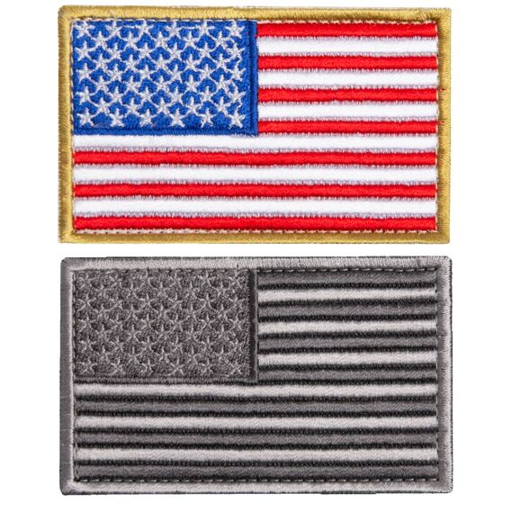 Set of chevrons 2 pcs with Velcro USA flag 5x8 cm, фото 1 Set of chevrons 2 pcs with Velcro USA flag 5x8 cm, фото 1