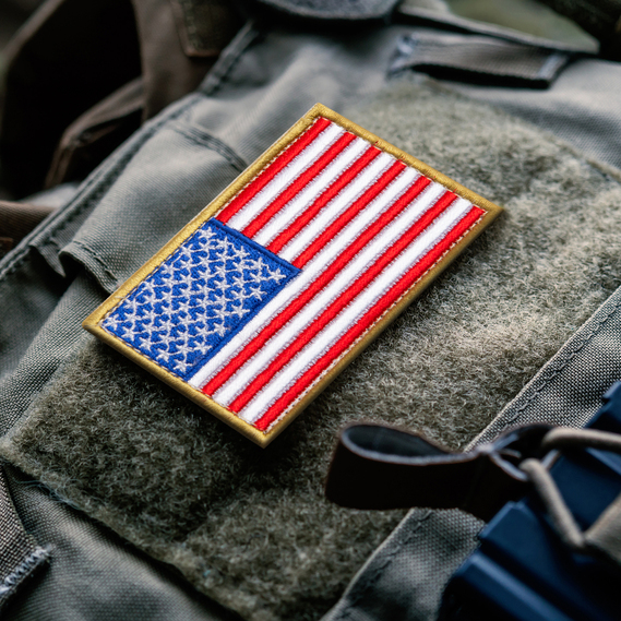 Set of chevrons 2 pcs with Velcro USA flag 5x8 cm, фото 2 Set of chevrons 2 pcs with Velcro USA flag 5x8 cm, фото 2