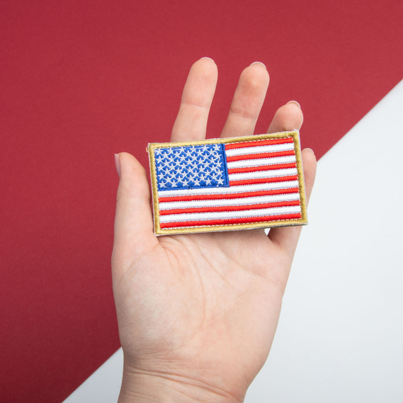 Set of chevrons 2 pcs with Velcro USA flag 5x8 cm, фото 7 Set of chevrons 2 pcs with Velcro USA flag 5x8 cm, фото 7