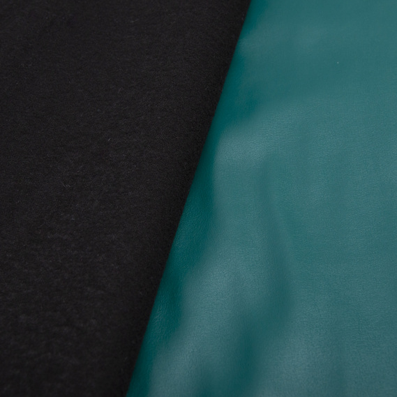 The fabric is artificial leather on fleece темна бірюза, фото 3