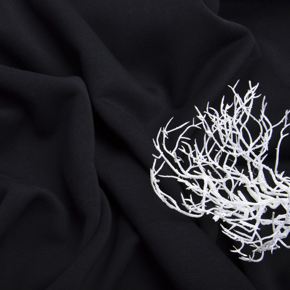 Тканина трикотаж трьохнитка фліс Сезон чорний, фото 4