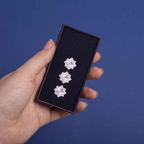 Шеврон нашивка на липучке погон звание ДСНС Старший лейтенант, вышитый патч 5х10 см, фото 3 Шеврон нашивка на липучке погон звание ДСНС Старший лейтенант, вышитый патч 5х10 см, фото 3