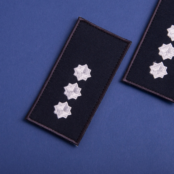 Chevron patch with Velcro, epaulet rank DSNS Senior Lieutenant, embroidered patch 5x10 cm, фото 4