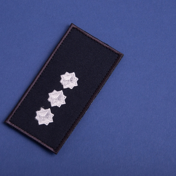 Chevron patch with Velcro, epaulet rank DSNS Senior Lieutenant, embroidered patch 5x10 cm, фото 5