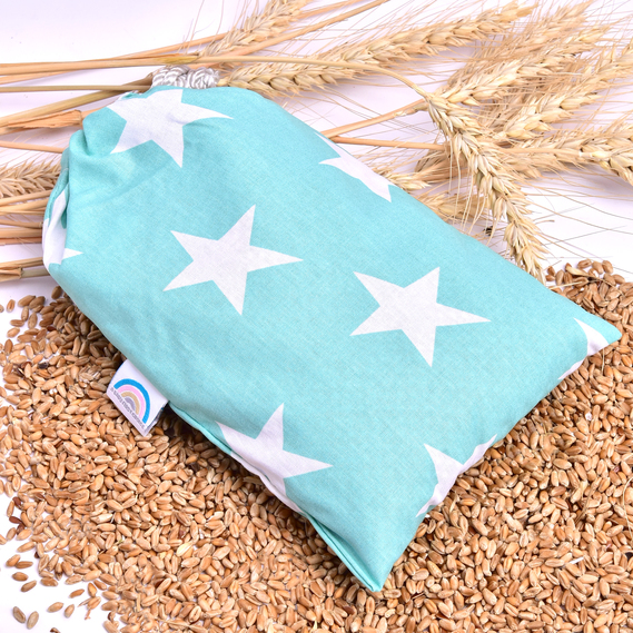 Грілка подушка з пшеницею 15x23 см, TM IDEIA еко-продукт для зігрівання та релаксації зірка біла на ментолі, фото 1