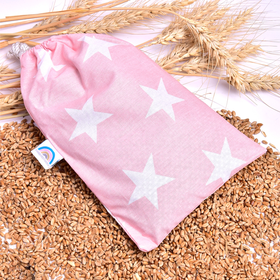 Подушка с пшеницей 15x23 см, TM IDEIA эко-продукт для согревания и релаксации зірка біла на пудрі, фото 1
